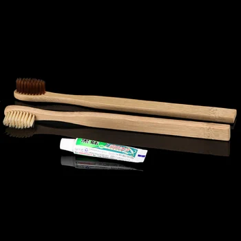 Dospelých stredne mäkká-štetina capitellum bambusové vlákno drevenou rukoväťou, kúpeľňové doplnky Eco-friendly kefka bambusu zubné kefky