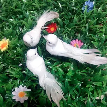 Dovolenka Dekoratívne Holubice Umelej Peny Pierko Mini Biele Vtáky Plavidlá Vtákov Domov, Záhradné Dekorácie, Svadobné Dekorácie