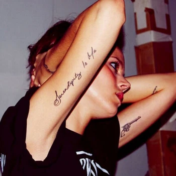 Dočasné Body Art Tattoo Nepremokavé Nálepky, Šablóny Vzory Vzor Písmená Ženy Zbraň Topmodelka Tetovanie