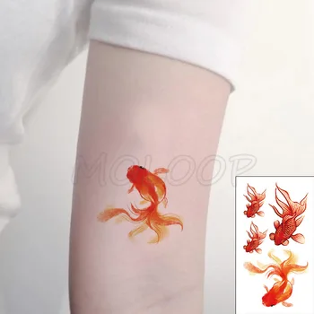 Dočasné Tetovanie Nálepky, rybka, ryby Element vody zvierat Falošné tetovanie flash nepremokavé tatto pre dieťa dievča, muž žena
