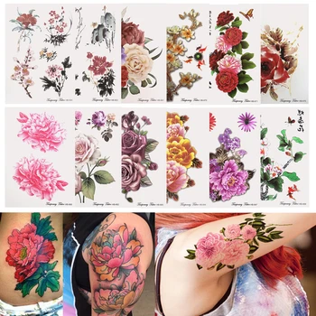 Dočasné Tetovanie Tetovanie Nálepky Nepremokavé Kvety série Arm Falošné Prenos Q1QD
