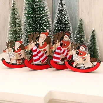 Drevené DIY Santa Claus Snehuliak Elk Plavidlá, Vianočné Ozdoby Veselé Vianočné Dekorácie Pre Domov Vianoce Darček 2020 Firmware Nový Rok