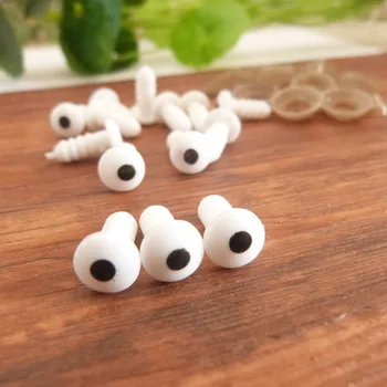 Drobné 8 mm guľatý tvar plastové bezpečnostné zvierat hračka cartoon oči a mäkká podložka pre diy bábika zistenia-20pcs-50pcs-100ks možnosť