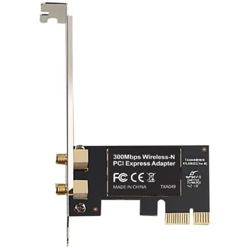 Dual Band PCI-E Bezdrôtová Karta WiFi Adaptér, 2.4 GHz 300Mbps Wi-Fi Converter Karty pre systém Windows Server XP/7/8/8.1/10