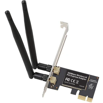 Dual Band PCI-E Bezdrôtová Karta WiFi Adaptér, 2.4 GHz 300Mbps Wi-Fi Converter Karty pre systém Windows Server XP/7/8/8.1/10