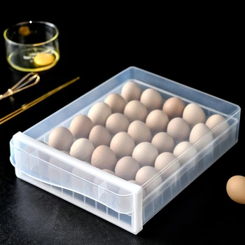 Dvojvrstvové 60 Stožiare, Vajcia Úložný Box Vajcia Držiak pre Kuchyňa Chladnička Vajcia Kontajner Zásuvky Typu Organizátor