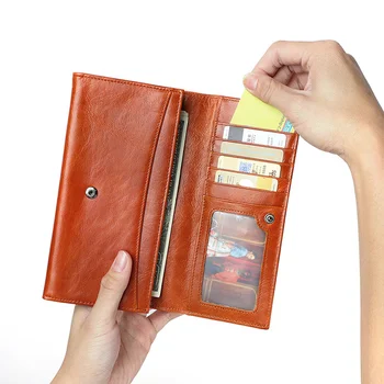 Dámske kožené peňaženky Módne multi-card dlho-dĺžka veľká-kapacita peňaženky 2020 multifunkčná peňaženka