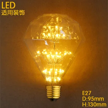 E27 3W 220V Pre Výzdoba LED Lampada Edison Žiarovky Bombillas Vintage Retro Lampa Ampuliek Dekoratívne A19/ST68/G80/G95