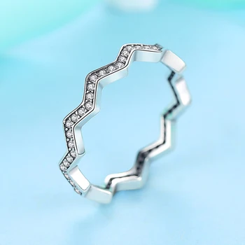 ELESHE Autentické 925 Sterling Silver Geometrické Vlne Prsta Prstene pre Ženy, Svadobné Zapojenie Módne Šperky S925 Darček