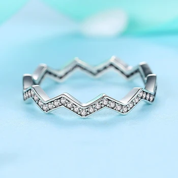ELESHE Autentické 925 Sterling Silver Geometrické Vlne Prsta Prstene pre Ženy, Svadobné Zapojenie Módne Šperky S925 Darček