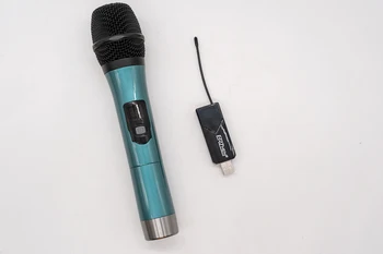 ERZHEN Bezdrôtový Karaoke Mikrofón,UHF Dual Channel Kovové Dynamický Bezdrôtový Mikrofón,Ručné Bezdrôtové Mikrofón s USB Prijímač