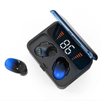 ES01 Bezdrôtové Slúchadlá, TWS Bluetooth Headset 5.0 Kontakt HD Stereo Bluetooth Headset (Modrá)