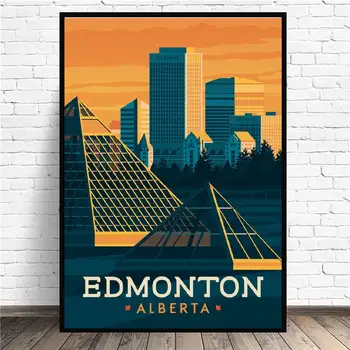 Edmonton Cestovné Umelecké Plátno Plagát, Tlač Domova Maľovanie Bez Rámu