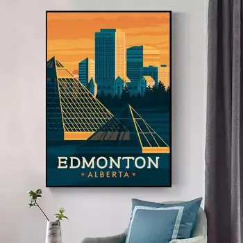 Edmonton Cestovné Umelecké Plátno Plagát, Tlač Domova Maľovanie Bez Rámu
