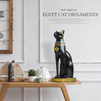 Egyptský Šťastie Mačka Boha Miniatúrne Sošky Vintage Záhadná Mačka Feng Shui Sochy Živice Ručné Remeslá Domáce Dekorácie