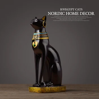Egyptský Šťastie Mačka Boha Miniatúrne Sošky Vintage Záhadná Mačka Feng Shui Sochy Živice Ručné Remeslá Domáce Dekorácie