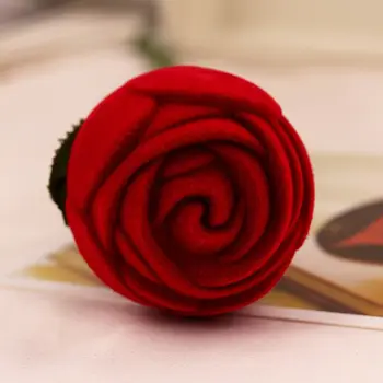 Elegancia Rose Krúžok Držiak s Dlhým driekom Rose Krúžok Box ，na Výročia nové