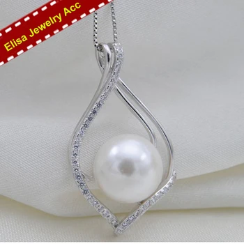 Elegantné Módne S925 Sterling Silver Pearl Prívesok Nastavenia Ženy DIY Pearl Prívesok Držiteľ Lady Pearl Šperky Zistenia 3ks/Veľa