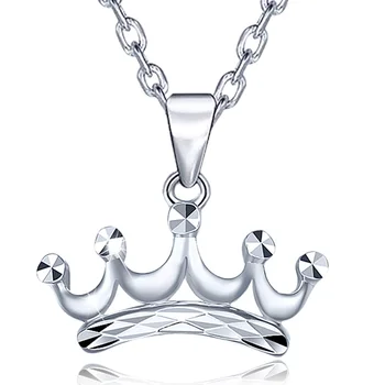 Elegantné Platinum Biela Pravda Solid Gold Crown Diamond Vybojovať Prívesok pre Ženy Lady Fantázie Jemné PT950 Kúzlo Náhrdelník Office Šperky
