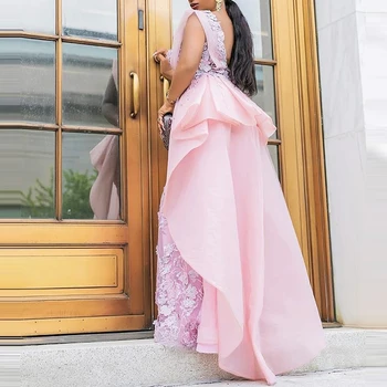 Elegantné Ružové Lopatka Morská Víla Šaty Ples Čipky, Satén Šifón Ženy Formálne Šaty Na Zákazku Plus Veľkosť Večerné Šaty 2020