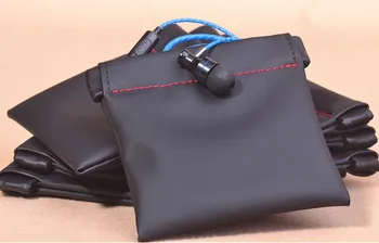 Elistooop Vodotesné Slúchadlá Bag Anti-prach Námestie PU Kožené Účtovná Prenosné Puzdro pre Slúchadlá, USB Kábel