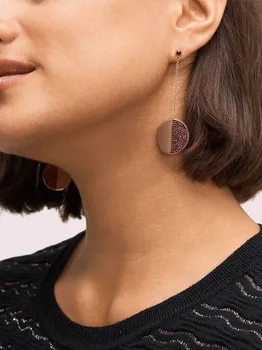 European and American fashion exquisite micro-zirconium disc earrings
