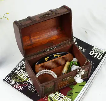 Európska Princezná Retro Malé Drevené Okno Pirate Treasure Box detské Hračky, Šperky Box Čínsky Simulovaný Príjem