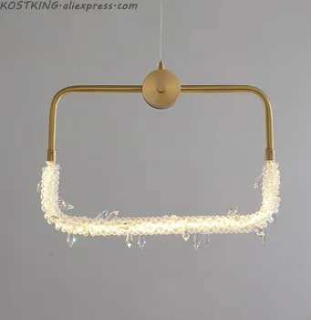 Európskeho štýlu zlaté krištáľový luster nočná lampa AC110v 220V cristal LED visí bar svetlá