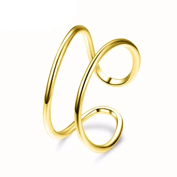 F. I. N. S Trendy Nehrdzavejúcej Ocele, Prstene pre Ženy Dvojité Vrstvený Line Krúžok Elegantná Stohovateľné Midi Krúžky Žien Módne Šperky