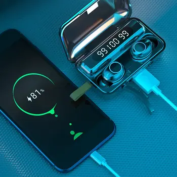 F9-9 Dvoma Dotyk Svetlo Dýchania Bezdrôtové Slúchadlá Športové Stereo Slúchadlá Pre IOS Android pre Slúchadlá čierna