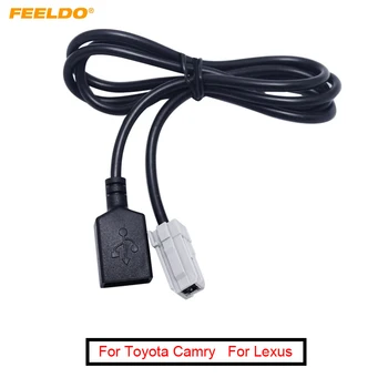 FEELDO 10Pcs Nový Príchod USB, AUX, MP3 Audio Vstup kábel pre Toyota Camry RAV4 Mazda CX-5/M2 CD Prehrávač auto-styling jn23 #FD-5093