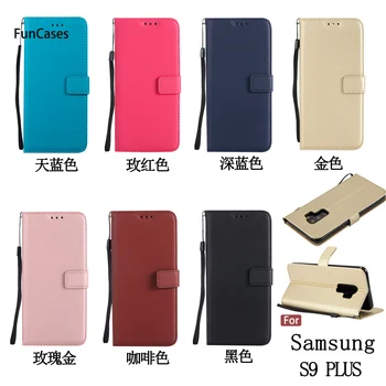 Farebné Flip Telefónu Prípade sFor Hoesje Samsung S9 Plus Card puzdro Lesklý Mobilný Telefón puzdro Pre Samsung Galaxy S9 Plus