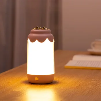 Farebné LED nočné svetlo prenosné USB-powered fľaša-typ stolové lampy stolové dekorácie spanie spálňa, nočné lampy