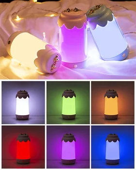 Farebné LED nočné svetlo prenosné USB-powered fľaša-typ stolové lampy stolové dekorácie spanie spálňa, nočné lampy