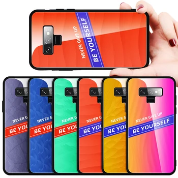 Farebné Sklo + Silikónové Okraji obal Pre Samsung Galaxy S8 Plus S9 S10 5G Lite Prípade Roztomilý Kryt Pre Samsung Poznámku 8 9 10 Pro Kryt