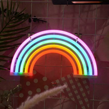 Festival Rainbow Svetlo Lampy LED Farebné Neónový nápis Svetlo pre Domáce Spálňa Posteli Neónové Svietidlo Nástenné Žiarovky, Trubice, Party Dekorácie