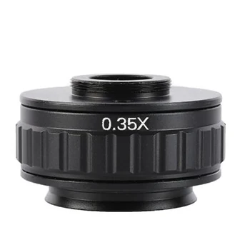 Focusable 0.35 X a 0,5 XC Bajonet Adaptér Objektívu Fotoaparátu, Adaptér pripojený k Trinocular Stereo Mikroskopom