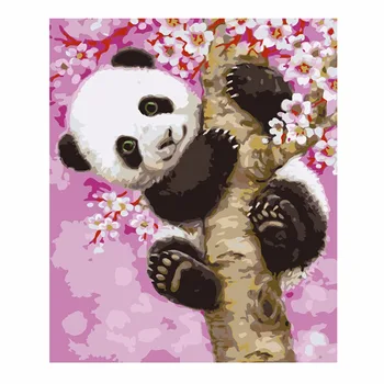 Frameless Panda DIY Digitálne olejomaľba Farba Číslo Umelecké Plátno na Stenu Miestnosti Domova W229