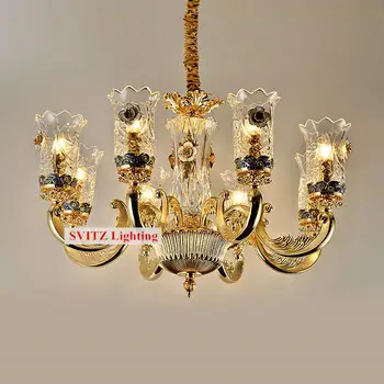 Francúzsky Murano Skla Luster obývacia izba, jedáleň, krištáľové lustre spálňa lampa villa Svadobné Dekorácie osvetlenie