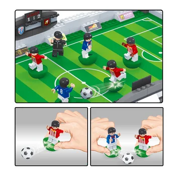 Futbalové ihrisko scény detí stavebným hračky 25690 puzzle blok detí plastové DIY hračka dosková hra