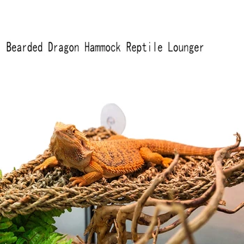 Fúzatý Dragon hojdacia sieť Lizard požičovňa lehátok, Prírodné Seagrass Vlákna pre Plazy,Geckos,Leguány,Pustovník Kraby a Hady,Triangu