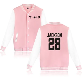 GOT7 Kpop Ženy, Vysoko Kvalitné Voľné Baseball Jacket College Streetwear Tlačené Písmeno Všetky vaše Duševné Pokryté Tlačidlo vrchné oblečenie