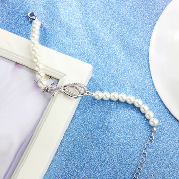 Garilina Módne Trendy Prírodné Sladkovodné White Pearl Strieborná Farba Náramok, Ručne vyrábané Šperky dámske Náramok Veľkoobchod B2055