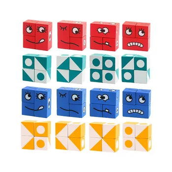 Geometrické Kocka Tvár-Zmena Puzzle Stavebné Kocky, Puzzle Stavebné Kocky Interakcie Hračka Pre Logické Myslenie Školenia