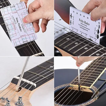 Gitara Oprava Údržba Tool Kit Obsahuje Reťazec Organizátor String Akcie Pravítko Meradlo Merací Nástroj Hex Kľúča Nastaviť Súbory fo