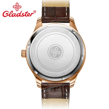 Gladster Luxusné Japonsko MIYOTA2315 Módne Kože Mužov Náramkové hodinky Jednoduchý Zlatý Muž Quartz Hodinky Sapphire Crystal Muž Hodiny Darček