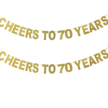Gold Glitter Banner Hurá Do 30 40 50 60 70 Rokov List Narodeninovej Party Banner Garland Svadobné Oslavy Dekorácie Hot Predaj