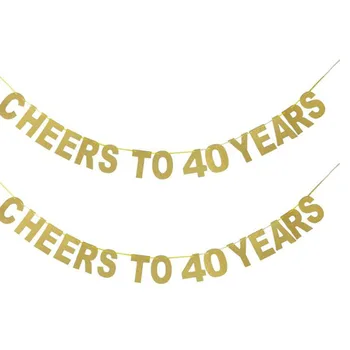 Gold Glitter Banner Hurá Do 30 40 50 60 70 Rokov List Narodeninovej Party Banner Garland Svadobné Oslavy Dekorácie Hot Predaj