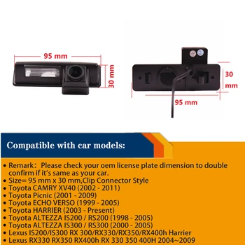 HD 1280 x 720P parkovacia kamera pre LEXUS IS200 IS300 RX 300 RX330 RX350 RX400h Harrier Toyota CAMRY XV40 Piknik ECHO VERSO