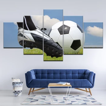 HD Vytlačené 5 Kus Modulárny Plátno Umenie Futbalový Zápas Maľovanie na Futbal, Samozrejme obrazov na Stenu pre Obývacia Izba Moderne